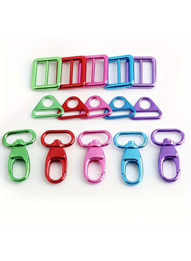 Green Metal Triangle Buckles 5Pcs Set Rust Resistant Hardware For Belts Bags DIY - Image 3